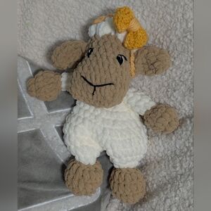 Handmade Crochet Lamb Security Snuggler Lovey